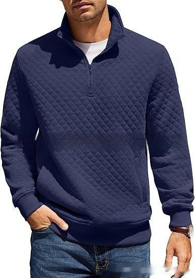 Gesteppter Pullover mit Viertelreißverschluss