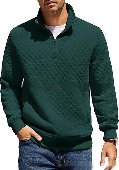 Gesteppter Pullover mit Viertelreißverschluss