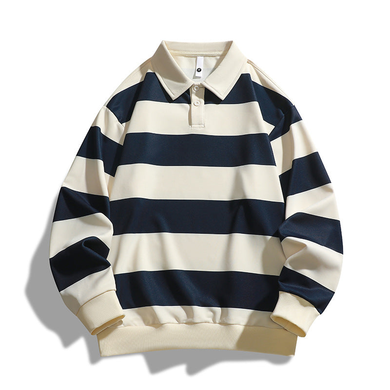 Polo de rugby à rayures universitaires