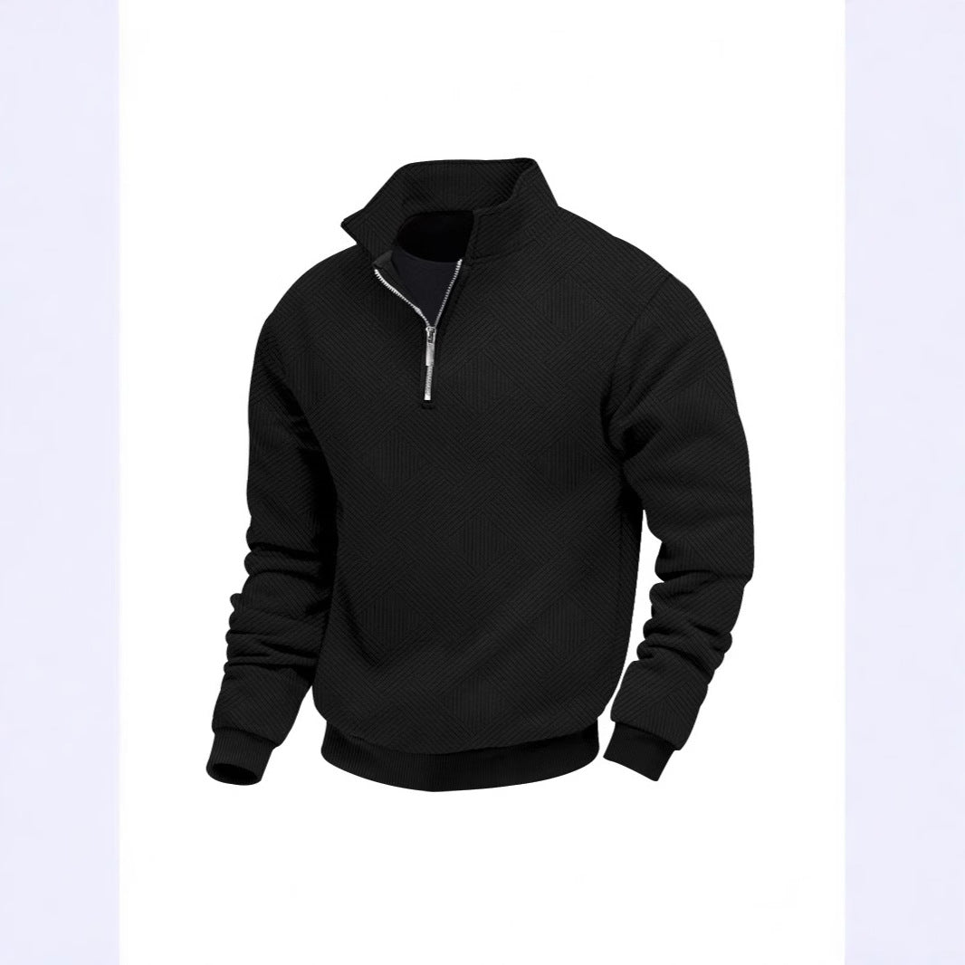 Polo zippé texturé Oxford