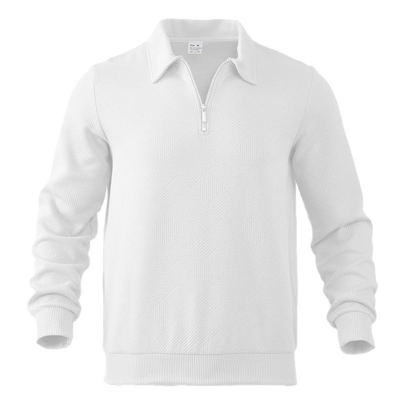 Polo zippé texturé Oxford