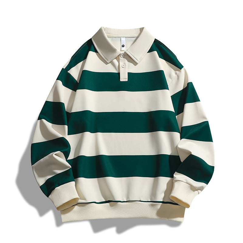 Polo de rugby à rayures universitaires