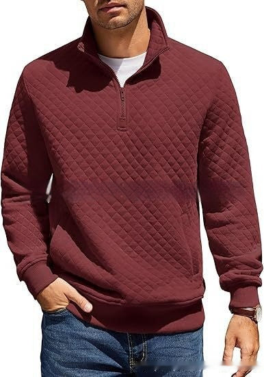 Gesteppter Pullover mit Viertelreißverschluss