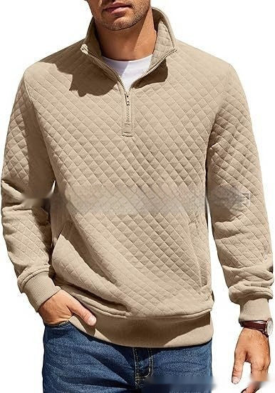 Gesteppter Pullover mit Viertelreißverschluss