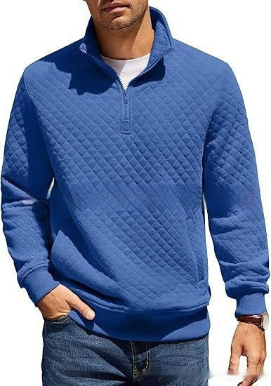 Gesteppter Pullover mit Viertelreißverschluss