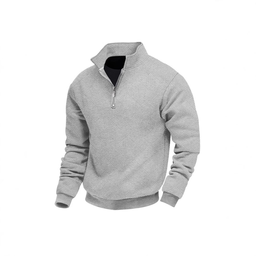 Polo zippé texturé Oxford