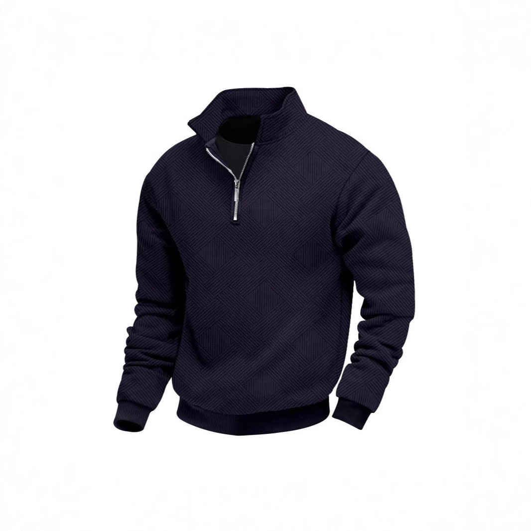 Polo zippé texturé Oxford